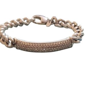 Milor silver and crystal paved chain bracelet